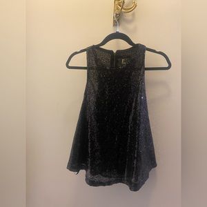 Black sequin sleeveless top
